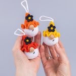 Crochet Pattern Amigurumi Gnome Keychain with Flower, Crochet Car Hanger, Easy Beginner Crochet Pattern PDF - Image 10
