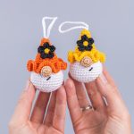 Crochet Pattern Amigurumi Gnome Keychain with Flower, Crochet Car Hanger, Easy Beginner Crochet Pattern PDF - Image 11