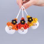 Crochet Pattern Amigurumi Gnome Keychain with Flower, Crochet Car Hanger, Easy Beginner Crochet Pattern PDF - Image 19
