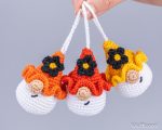 Crochet Pattern Amigurumi Gnome Keychain with Flower, Crochet Car Hanger, Easy Beginner Crochet Pattern PDF - Image 20