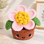 Camellia Flower Pot Crochet Pattern PDF, Amigurumi Flower Pot Pattern, Cute Crochet Plant Tutorial, Floral Home Decor - Image 4