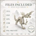Dragon SVG Laser Cut File, Chinese Dragon Dxf Eps CDR AI, Layered Asian Dragon Template Digital Download - Image 6