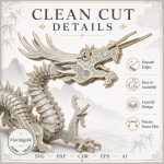 Dragon SVG Laser Cut File, Chinese Dragon Dxf Eps CDR AI, Layered Asian Dragon Template Digital Download - Image 8