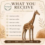 Giraffe SVG Laser Cut File, 3D Giraffe Puzzle Dxf Eps CDR AI, Layered Wood Animal Template Digital Download - Image 3