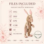 Bunny SVG Laser Cut File, 3D Rabbit Wood Puzzle Dxf Eps CDR AI, Layered Animal Template Digital Download - Image 5