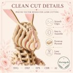 Bunny SVG Laser Cut File, 3D Rabbit Wood Puzzle Dxf Eps CDR AI, Layered Animal Template Digital Download - Image 7