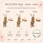 Bunny SVG Laser Cut File, 3D Rabbit Wood Puzzle Dxf Eps CDR AI, Layered Animal Template Digital Download - Image 8