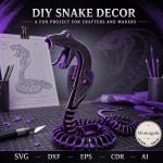 Cobra SVG Laser Cut File, 3D Snake Wood Puzzle Dxf Eps CDR AI, Layered Reptile Display Digital Download - Image 9