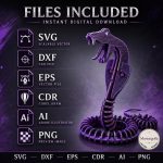 Cobra SVG Laser Cut File, 3D Snake Wood Puzzle Dxf Eps CDR AI, Layered Reptile Display Digital Download - Image 7