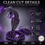 Cobra SVG Laser Cut File, 3D Snake Wood Puzzle Dxf Eps CDR AI, Layered Reptile Display Digital Download - Image 8