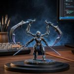Shadow Blade Warrior STL File for 3D Printing, Fantasy Ninja Miniature, Mystic Assassin Figure, Digital Download - Image 4