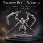 Shadow Blade Warrior STL File for 3D Printing, Fantasy Ninja Miniature, Mystic Assassin Figure, Digital Download - Image 2