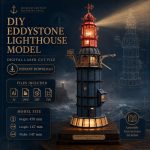 Eddystone Lighthouse Laser Cut Files SvG DxF AI DWG | 3D Puzzle | DIY Wooden Lighthouse Model | Digital Download