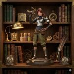 Steampunk Engineer Heroine STL File for 3D Printing, Fantasy Sci Fi Female Miniature, Printable Collector Figure, Digital Download - Image 4