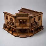 Wild West Saloon Model Laser Cut Files AI DXF SvG DwG | 3D DIY Wooden Western Town Building Kit | Digital Download - Image 3