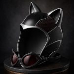 Feline Vigilante Helmet STL File for 3D Printing, Tactical Cat Mask Cosplay Prop, Heroine Cowl and Goggles, Digital Download - Image 5