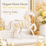White Horse SVG Laser Cut File, 3D Wooden Horse Display Dxf Eps CDR AI, Equestrian Decor Digital Download - Image 2