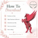 Winged Horse SVG Laser Cut File, 3D Pegasus Wooden Display Dxf Eps CDR AI, Fantasy Horse Digital Download - Image 2