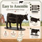 Cow SVG Laser Cut File, 3D Farmhouse Cow Decor Dxf Eps CDR AI, Barn Animal Template Digital Download - Image 5