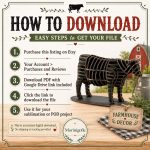 Cow SVG Laser Cut File, 3D Farmhouse Cow Decor Dxf Eps CDR AI, Barn Animal Template Digital Download - Image 6