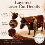 Bull SVG Laser Cut File, 3D Slot Together Bull Display Dxf Eps CDR AI, Western Ranch Decor Digital Download - Image 7
