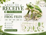 Frog SVG Laser Cut File, 3D Frog Garden Wood Craft Dxf Eps Cdr AI, MDF Plywood Digital Download - Image 7