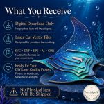 Stingray SVG Laser Cut File, 3D Manta Ray Wood Craft Dxf Eps AI CDR, Ocean Animal Digital Download - Image 5