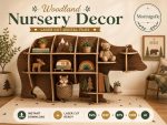 Bear Shelf SVG Laser Cut File, 3D Bear Bookshelf Dxf Eps CDR AI, Woodland Nursery Shelf Digital Download - Image 5