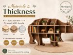 Bear Shelf SVG Laser Cut File, 3D Bear Bookshelf Dxf Eps CDR AI, Woodland Nursery Shelf Digital Download - Image 4