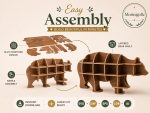 Bear Shelf SVG Laser Cut File, 3D Bear Bookshelf Dxf Eps CDR AI, Woodland Nursery Shelf Digital Download - Image 6