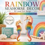Seahorse SVG Laser Cut File, 3D Seahorse Wood Craft Dxf Eps CDR AI, Ocean Animal Decor Digital Download - Image 3
