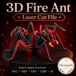 Fire Ant SVG Laser Cut File, 3D Insect Wood Puzzle Dxf Eps CDR AI, Layered Ant Display Digital Download