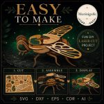 Bee SVG Laser Cut File, 3D Bee Wood Puzzle Dxf Eps CDR AI, Bumble Bee Insect Craft Digital Download - Image 2