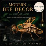 Bee SVG Laser Cut File, 3D Bee Wood Puzzle Dxf Eps CDR AI, Bumble Bee Insect Craft Digital Download - Image 9