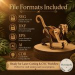 Monkey SVG Laser Cut File, 3D Monkey Wood Puzzle Dxf Eps CDR AI, Jungle Animal Craft Digital Download - Image 4