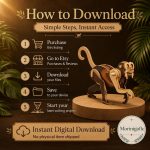 Monkey SVG Laser Cut File, 3D Monkey Wood Puzzle Dxf Eps CDR AI, Jungle Animal Craft Digital Download - Image 3