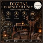 Deer Shelf SVG Laser Cut File, 3D Deer Bookshelf Dxf Eps CDR AI, Woodland Storage Shelf Digital Download - Image 3