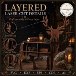 Deer Shelf SVG Laser Cut File, 3D Deer Bookshelf Dxf Eps CDR AI, Woodland Storage Shelf Digital Download - Image 4