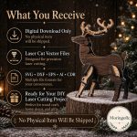 Deer SVG Laser Cut File, 3D Stag Wooden Display Dxf Eps CDR AI, Woodland Decor Digital Download - Image 8