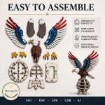 Eagle SVG Laser Cut File, 3D Bald Eagle Patriotic Display Dxf Eps CDR AI, Freedom Decor Digital Download - Image 9