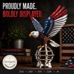 Eagle SVG Laser Cut File, 3D Bald Eagle Patriotic Display Dxf Eps CDR AI, Freedom Decor Digital Download - Image 3