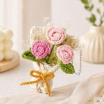 Crochet Rose Bouquet Pattern PDF, Crochet Flower Keychain, Amigurumi Rose Bag Charm, Instant Download - Image 5