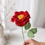 Crochet Rose Pattern PDF, Crochet Flower Pattern, Amigurumi Rose, Valentine Gift, Handmade Floral Decor, Digital Download