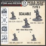 Wild West GUNFIGHTER STL file Miniature Type 3 - 3D Print File STL model Scalable for fdm and resin 3D Printer Digital Download - Image 5