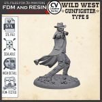 Wild West GUNFIGHTER STL file Miniature Type 5 -  3D Print File STL model Scalable for fdm and resin 3D Printer Digital Download - Image 4