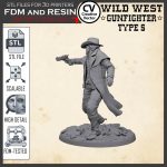 Wild West GUNFIGHTER STL file Miniature Type 5 -  3D Print File STL model Scalable for fdm and resin 3D Printer Digital Download - Image 2
