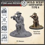 Wild West GUNFIGHTER STL file Miniature Type 4 -  3D Print File STL model Scalable for fdm and resin 3D Printer Digital Download