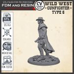 Wild West GUNFIGHTER STL file Miniature Type 6 -  3D Print File STL model Scalable for fdm and resin 3D Printer Digital Download - Image 4