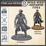 Wild West GUNFIGHTER STL file Miniature Type 6 -  3D Print File STL model Scalable for fdm and resin 3D Printer Digital Download