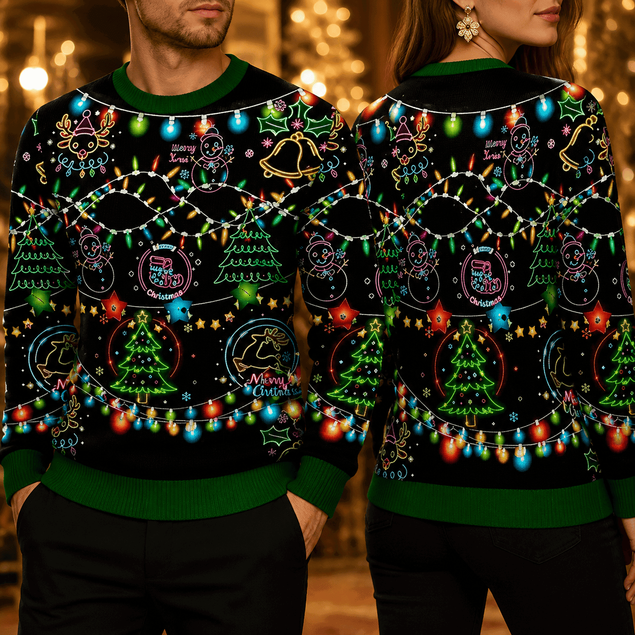 noname Christmas Lights Ugly Christmas Sweater Festive Holiday Gift for Family - Image 1